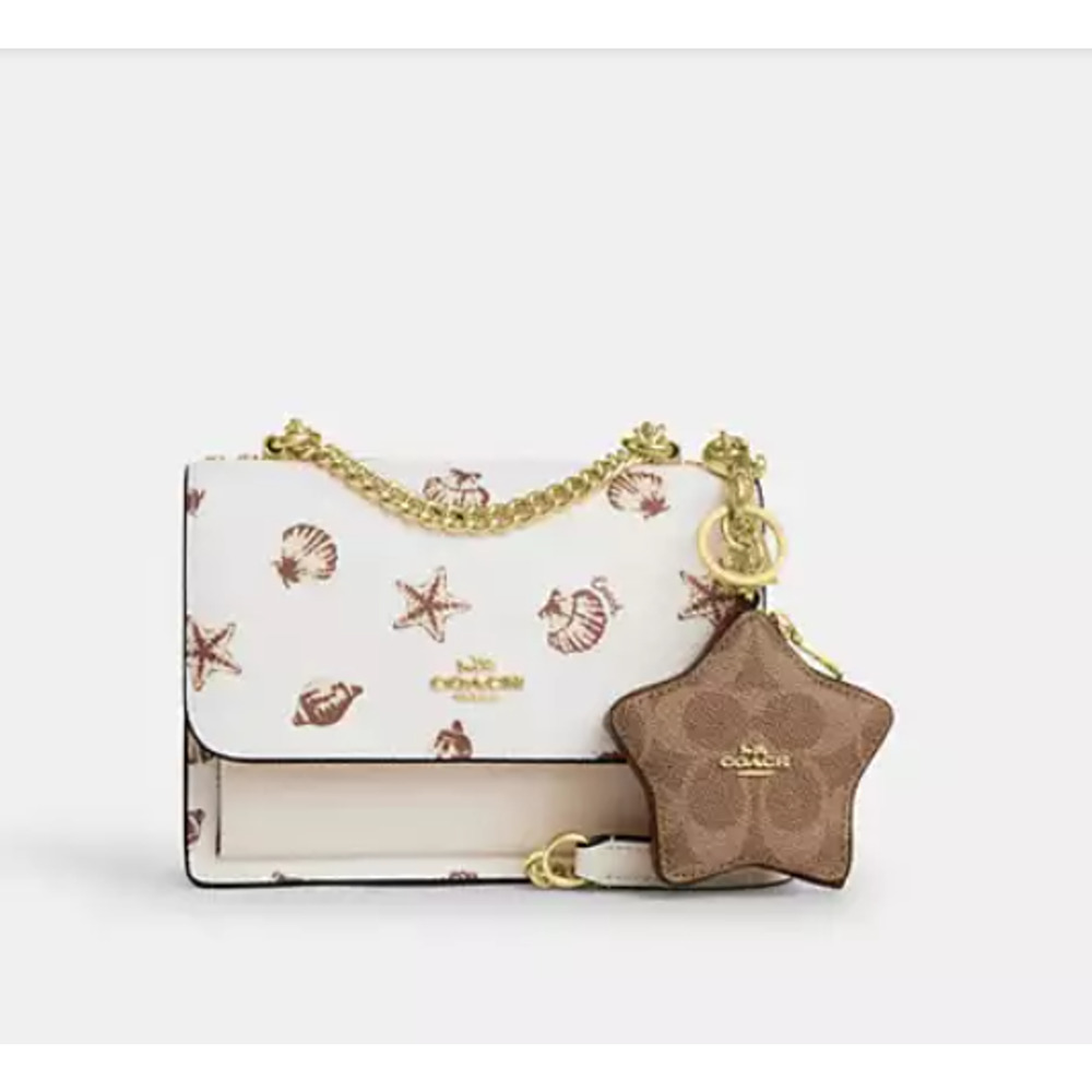 Coach Star Bag Charm Coin Case Pouch In Signature Canvas In Tan Brown CBL12 NWT - Picture 5 of 5